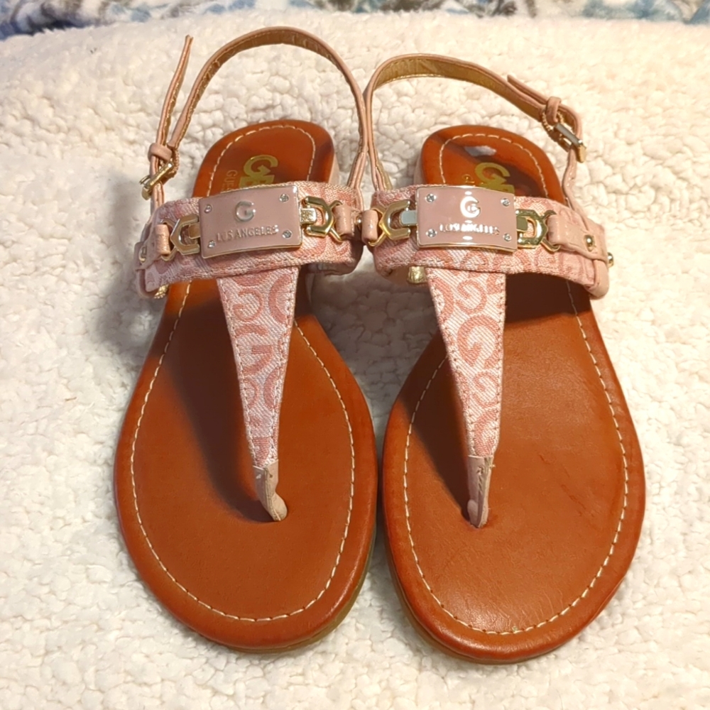 G by Guess Flat Pink Sandals